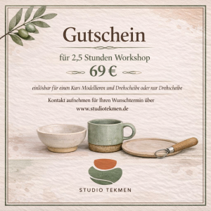 Gutschein Töpferkurs - 2,5 Stunden
